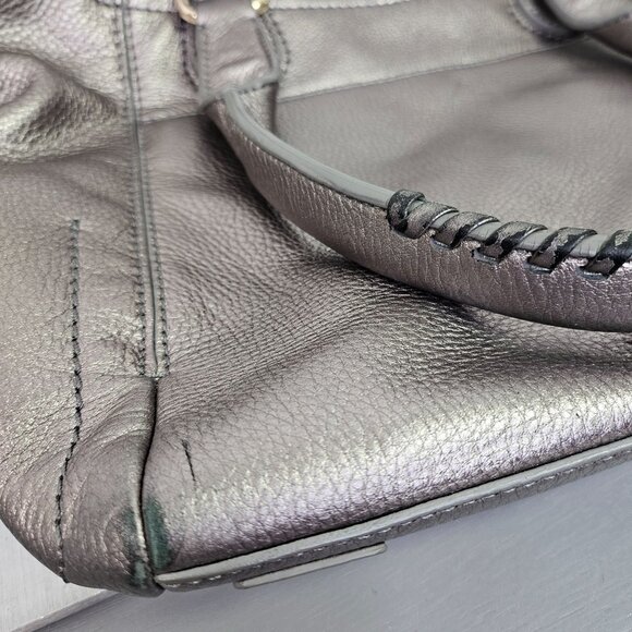 Cole Haan Metallic Leather Tote Bag With Dual Handles & Spacious Interior - Picture 4 of 8